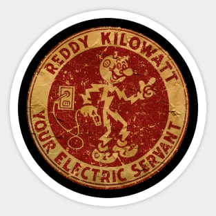 RETRO RED - REDDY KILOWATT YOUR ELECTRIC SERVANT Sticker